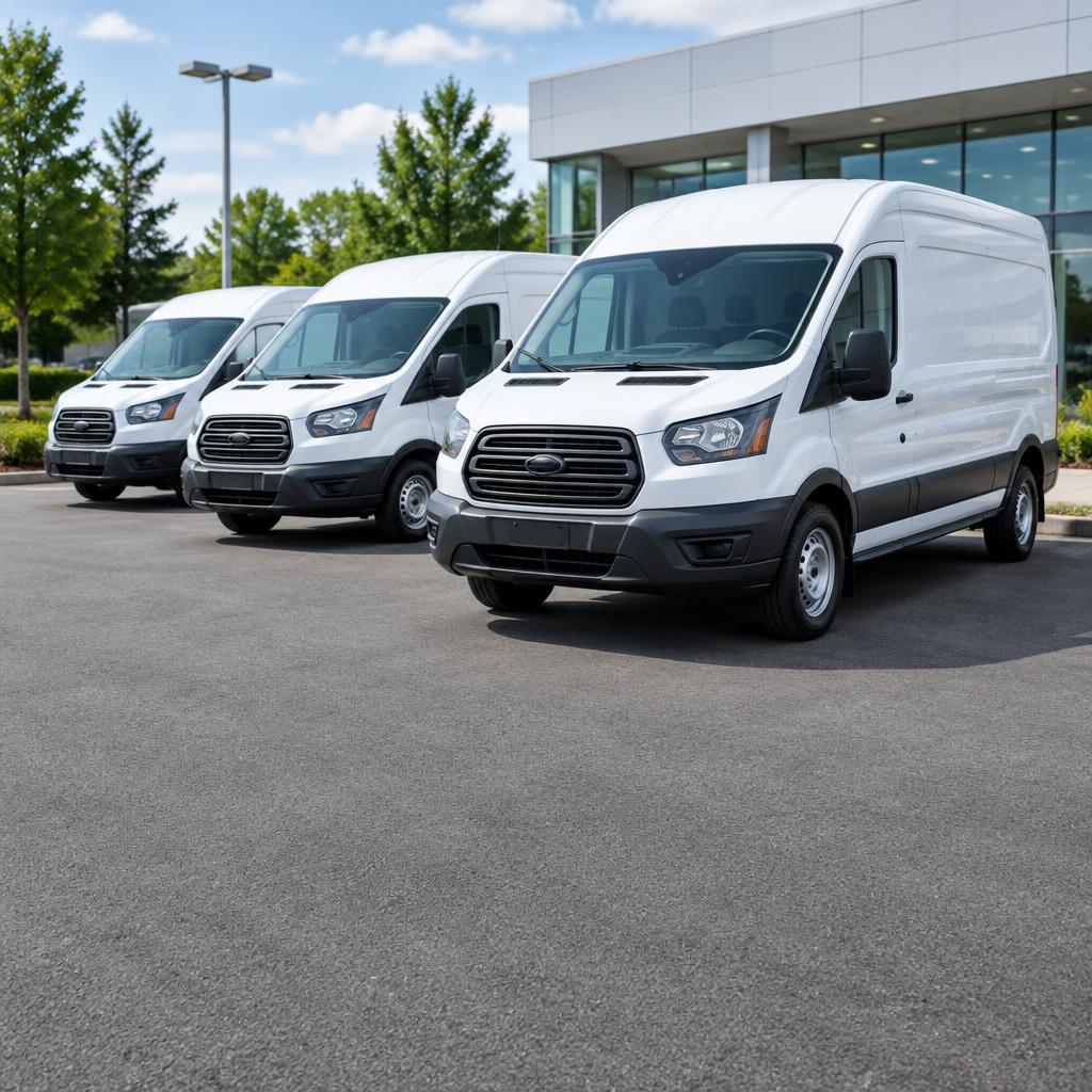 Commercial cargo vans ready for fleet deployment